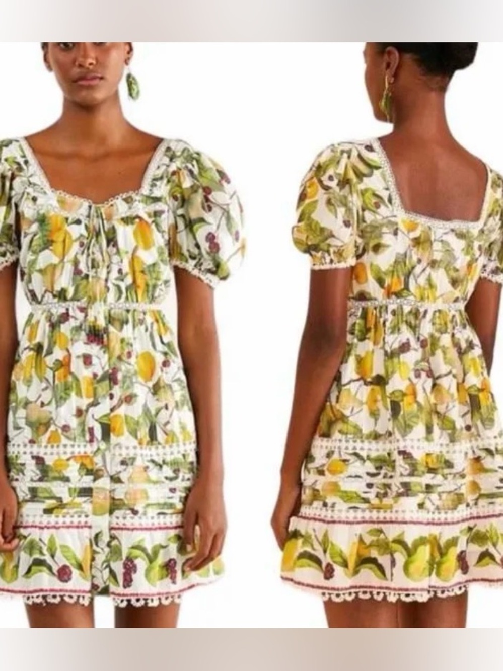 FARM Rio fruit orchard off-white mini dress